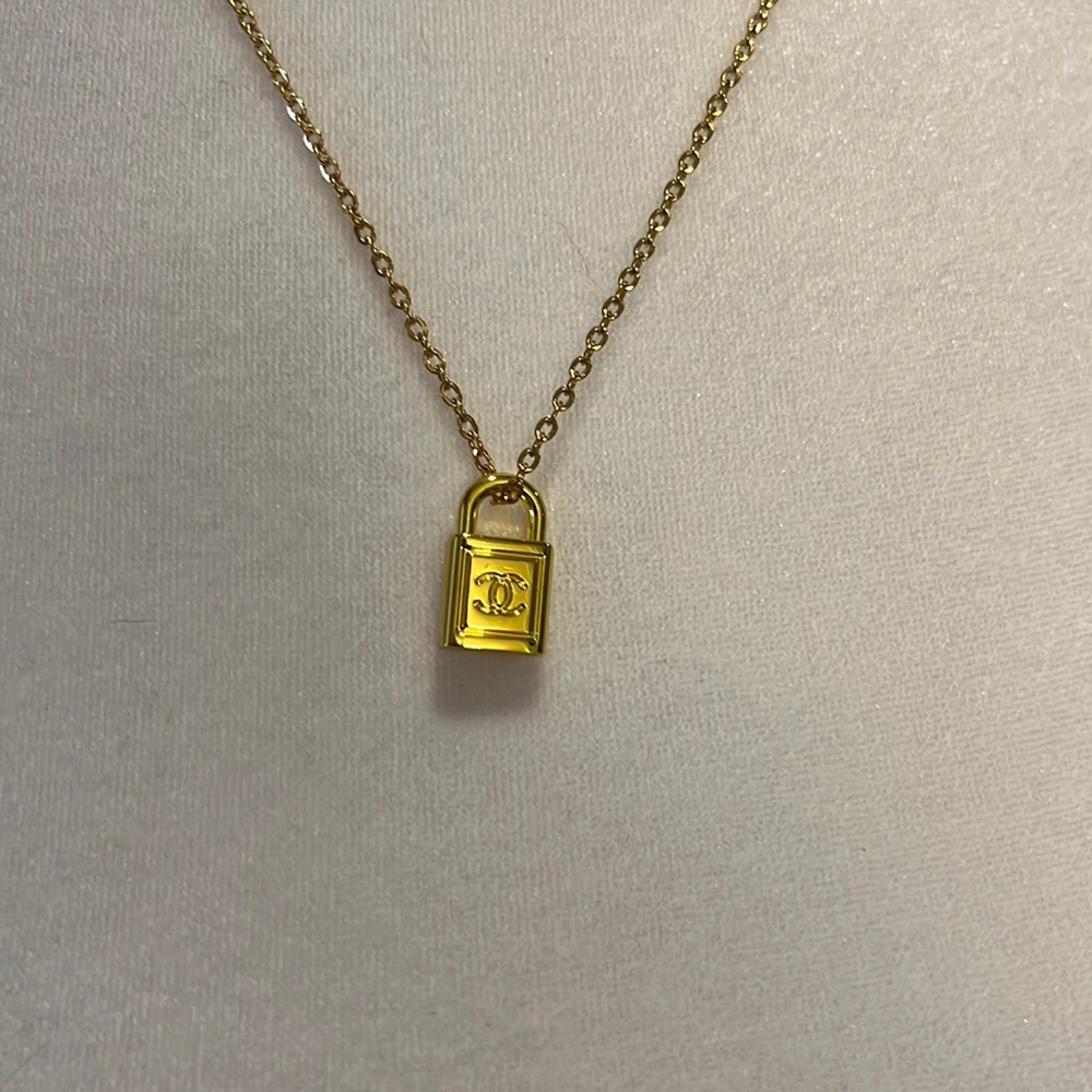 CC Logo Lock Necklace